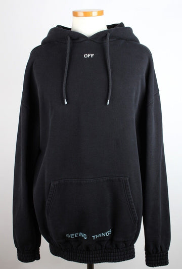 Off White Hooded Fleece Sweatshirt Black XS(105) 156154677
