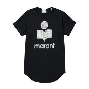 Isabel Marant KOLDI Linen Women's Short Sleeve T-Shirt A1N10E 01BK 144702054 [P]