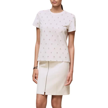 HERMES ストレート レディース Tシャツ 半袖 ブラン H6E4650DQ9042 156156626