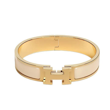 Hermes Click H Blanc Bangle Women Bracelet Cream Gold H700001F 85PM 156156979