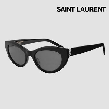 Saint Laurent Cat Eye Bold Sunglasses SL M115 001 Black Silver 139990520