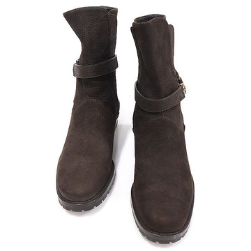 LORO PIANA ブラウンヌバックレディースアンクルブーツ FAD9982 156158759