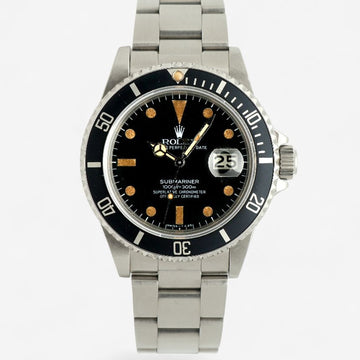 Rolex History Submariner Vintage Original 16800 Date Men's Steel Watch 1982 156158888