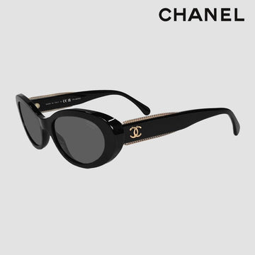 CHANEL CC Logo Oval Sonnenbrille mit Polarisationsfilter Schwarz CH5515 A71577 C62248 142727157