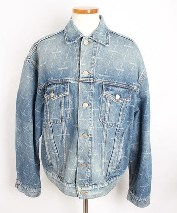BALENCIAGA Jeansjacke mit mehreren Logos 50 156159528