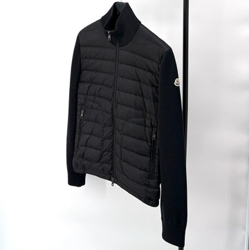 Moncler Knitted Padded Zip Jacket Black 156159749