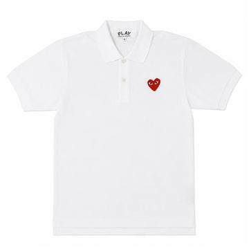 Comme Des Garcons AX T006 Red Heart Polo Piqué Short Sleeve 139428104