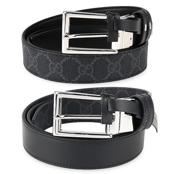 GUCCI メンズ スクエアバックル リバーシブル レザー ベルト (ブラック) 771105 BTTAN 1000 154519792