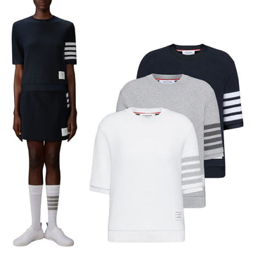 THOM BROWNE 26SS テクスチャードコットン半袖Tシャツ 153533389