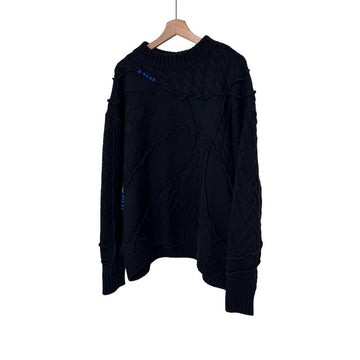 ADER ERROR パッチワークオーバーサイズニットセーター ブラック L-XL 5755 002 800 156162701