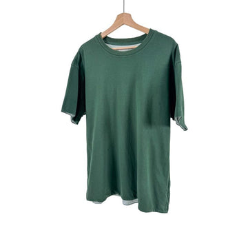 BOTTEGA VENETA メンズ刺繍ロゴダブルレイヤードリラックス半袖Tシャツ グリーン 156162725