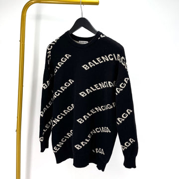 BALENCIAGA マルチロゴニットセーター ブラック (529060) 156162883