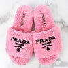 PRADA Terry Cloth Shearling Mule Slipper Sandalen Pink 37 156165040 [P]