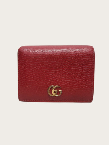 Gucci Red GG Marmont Leather Card Case Wallet 156165355