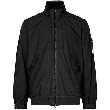 STONE ISLAND ブラッククランクルラップスウィンドブレイカー ジャケット 154211483