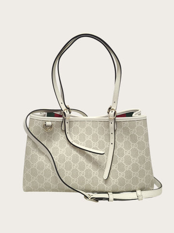 Gucci Beige White GG Emblem Medium Tote Bag 156165485