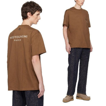 Wooyoungmi Brown Cotton Bag Logo T-Shirt 156166125