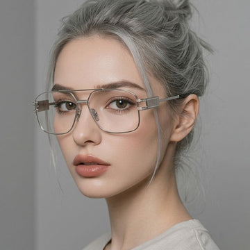 Versace Eyewear Frame VE1302 1000 Luxury Two-Bridge Silver Metal for Men and Women Retro 156165455