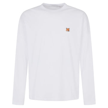 MAISON KITSUNE ウィメンズフォックスパッチロングスリーブTシャツホワイト FU00163KJ0010 P100 56562640