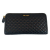 PRADA Gestepptes schwarzes Leder Geldbörse mit goldenen Logo 1M0506 156178428 [P]