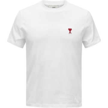 AMI Heart Logo White Short Sleeve T-Shirt 155006003