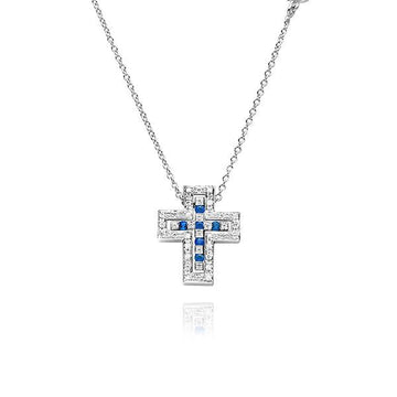 DAMIANI Mini-Diamant-Saphir-Halskette aus 18K Weißgold 156191563