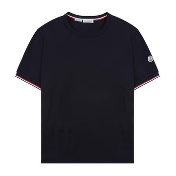 MONCLER Rundhals T-Shirt mit drei Streifen 156202243