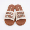MIU MIU 5XX667 2BDF F0304 F005 Baumwoll-Crochet-Leder Slides 156202244 [P]