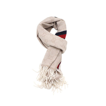 Gucci Wool Web Logo Beige Muffler 570603 71663859 156203335