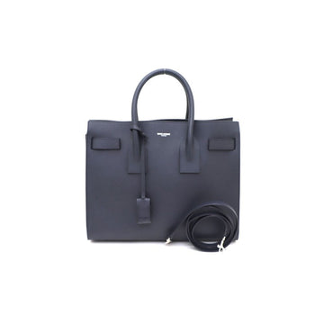 SAINT LAURENT 378299 ネイビー スモール サックジュール トートバッグ 兼 ショルダーバッグ 96839977 156203594