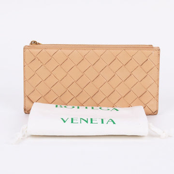 Bottega Veneta Light Beige Leather Flap Women's Long Wallet 156204150