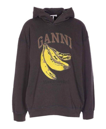 GANNI DUNKELGRAU Grafik Hoodie 152204337