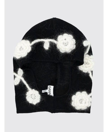 Ganni Black Flower Balaclava 152598927