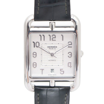 HERMES CD7.810C Cape Cod Stahl Automatik Arabisch Weiß Zifferblatt Herren Leder Uhr 88458668 156208595