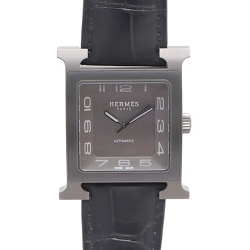 Hermes HH5.841C H-our Large Titanium Automatic Arabic Gray Dial Men's Leather Watch kk70772846 156208628