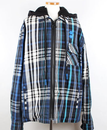 Off White Checked Hooded Zip Jacket XL(105) 156208668