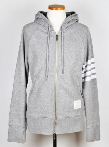 Thom Browne Diagonal Hooded Zip-Up Grey 5 156208908