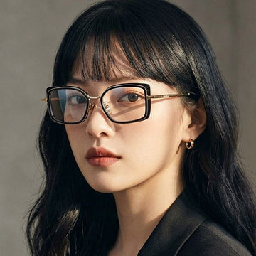 MaxMara Glasses Frame MM5186 001 Black Gold Combination Square Unisex 156209479