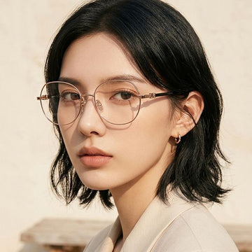 MaxMara Glasses Frame MM5034 032 Luxury Round Gold Metal for Women and Men 156209484