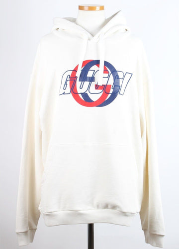 Gucci Cotton Jersey Hooded Sweatshirt Off White XL 156209513