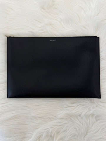 SAINT LAURENT Leder große Clutch Schwarz (378261) 156209806
