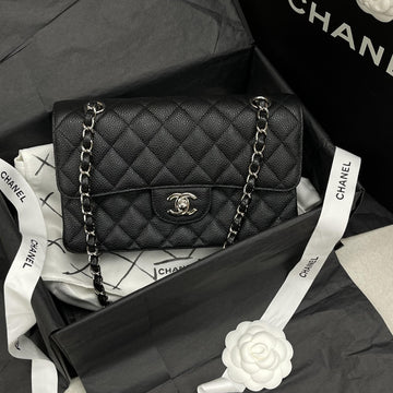 CHANEL Classic Small Flap Bag Caviar Black Silver 156209958