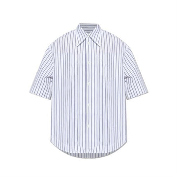 AMI Wide Short Sleeve Stripe Cotton Shirt USH809 CO0220 A074 156210091
