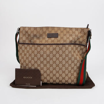 GUCCI 189751 GG ストライプ メッセンジャークロスバッグ 155923018