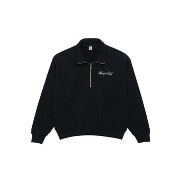 SPORTY & RICH Cursive Logo Half-Zip Sweatshirt QZ851BK 57733077