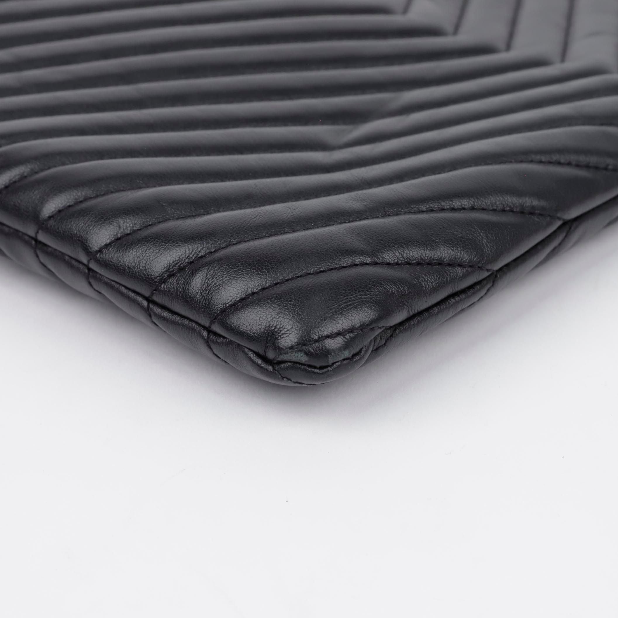 Saint Laurent Black Leather Monogram Tablet Pouch 413444 155793479