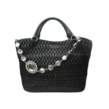 MIU MIU Kristall schwarzer Shopper und Schultertasche 156214857