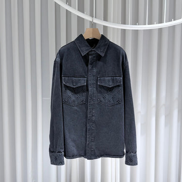 Louis Vuitton Monogram Denim Workwear Black Shirt Jacket 156220794