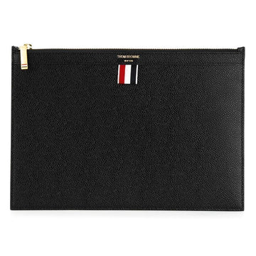 THOM BROWNE ペブルグレイン スモール クラッチバッグ ブラック stamp: MAC019L 00198 001 144940364