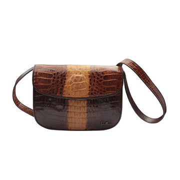 Other Brand Real Crocodile Leather Brown Flap Bag 156226011
